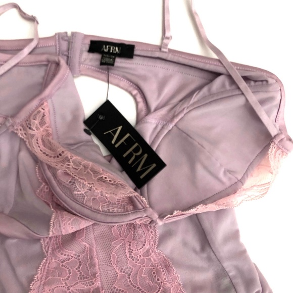 AFRM Underwire Scallop Cutout Lace Bodysuit - Picture 4 of 6